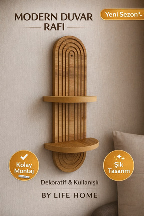 JURDO Semplice meşe dekoratif Duvar Rafı dresuar