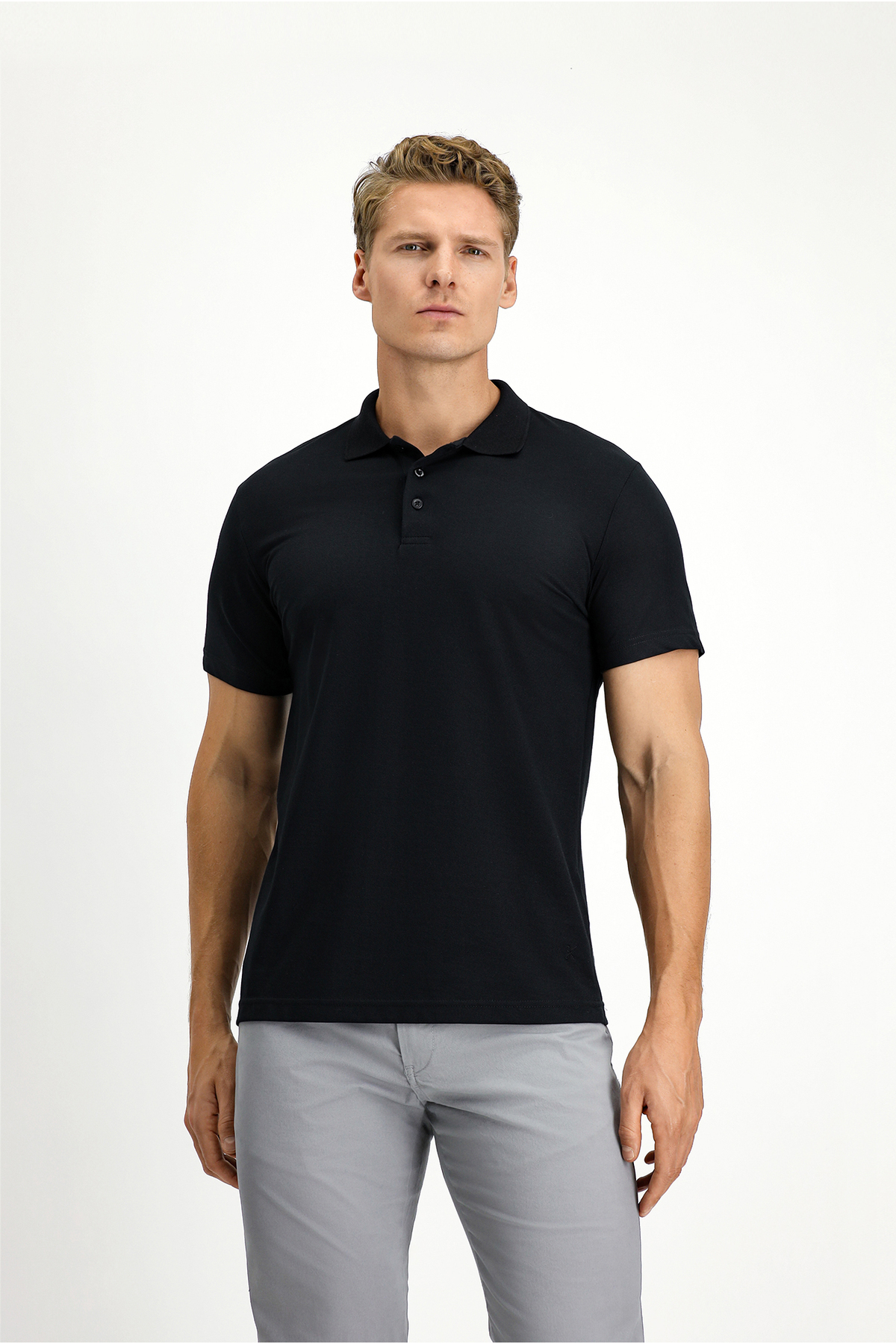 Slim Fit Slim Fit Embroidered Cotton Polo Neck T-Shirt