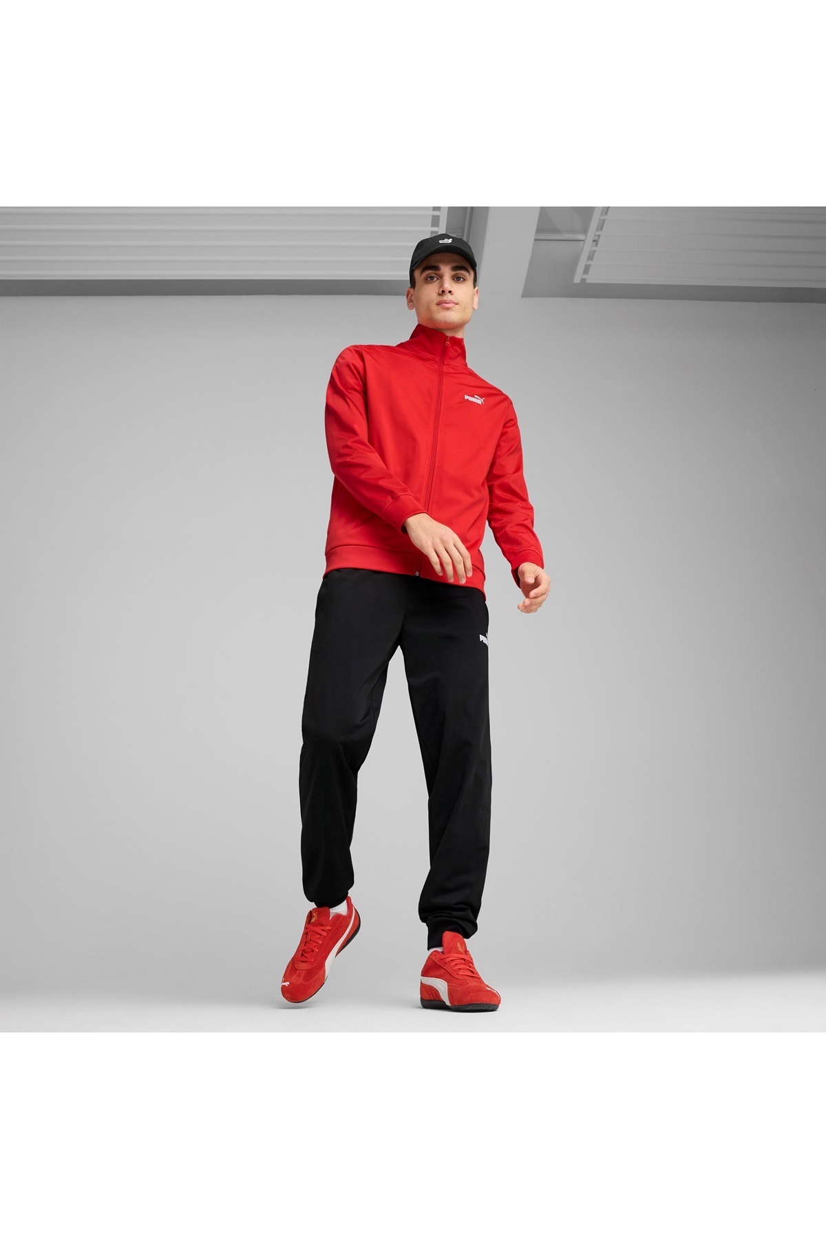 Knitted Suits, Regular, Longsleeve, Stand up collar, Regular, Medium, Plain, Side Pocket, Full Zip — قرمز 684847 — تصویر 3 از 8