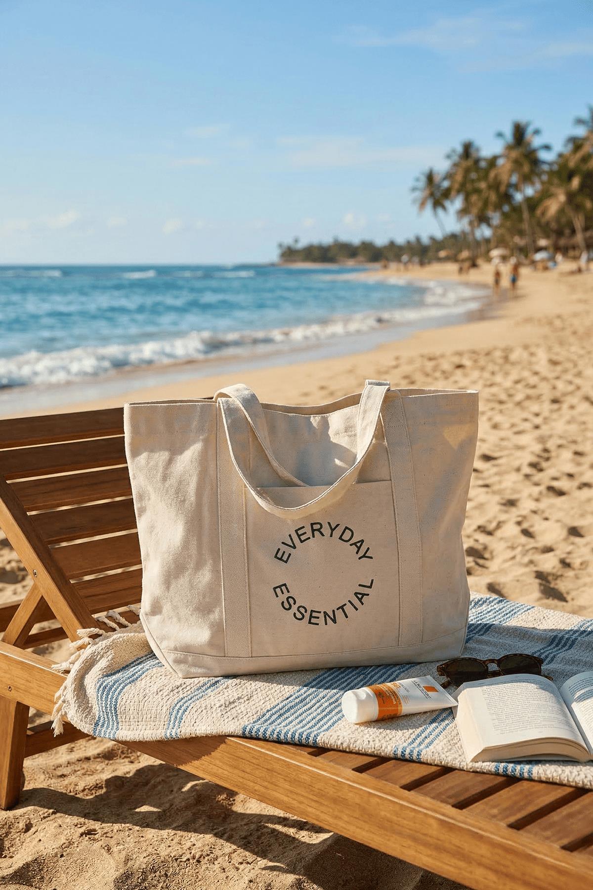 Everyday Essential Embroidered Canvas Bag
