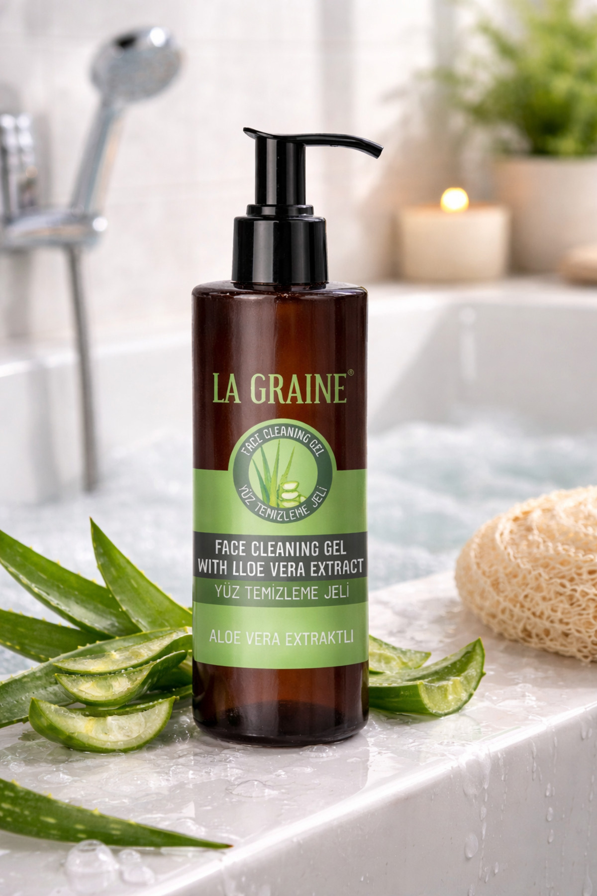 LA GRAİNE ALOE VERA NEMLENDİRİCİ ETKİLİ YÜZ TEMİZLEME JELİ 150ML — MM28-100 — تصویر 2 از 5