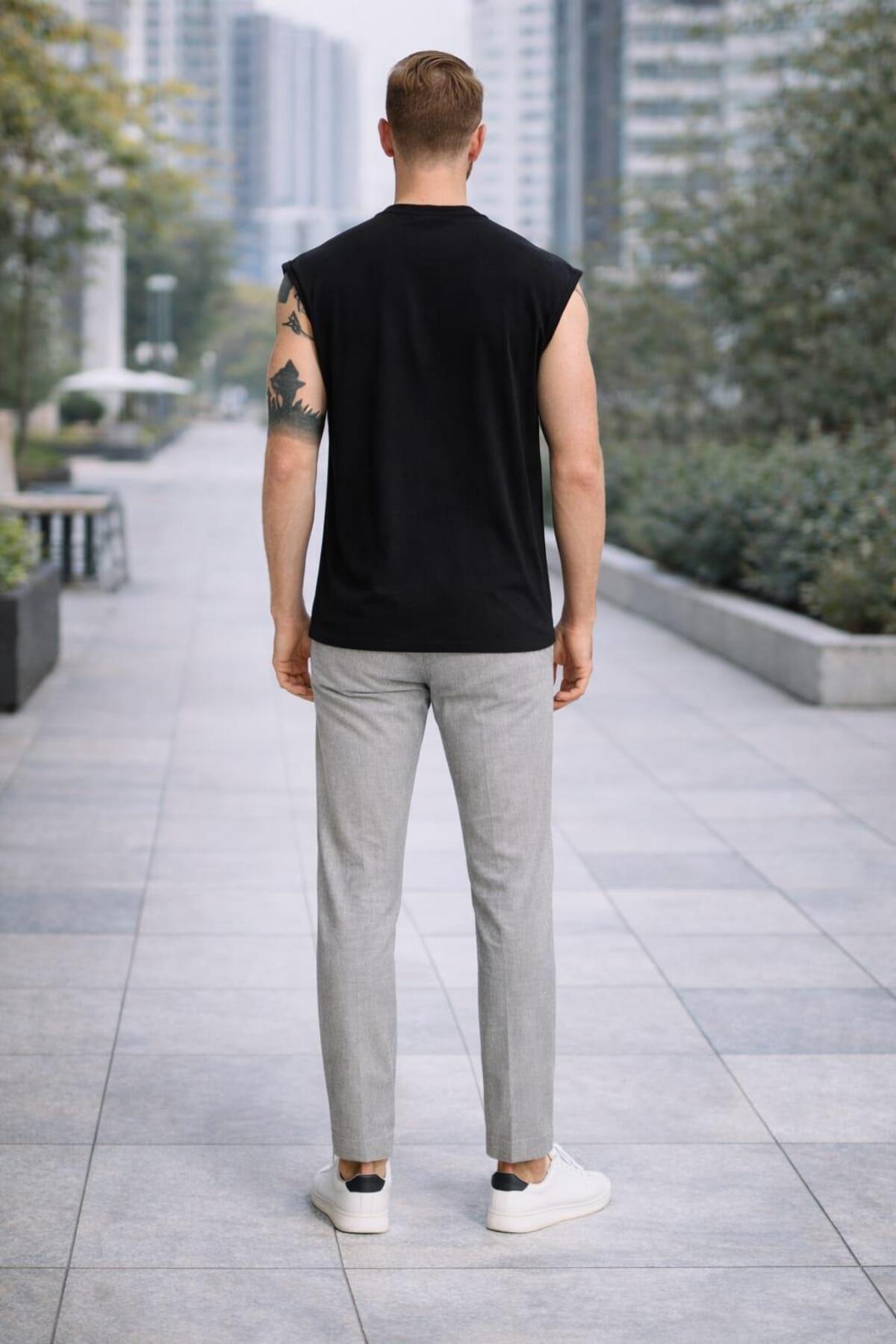 ALEXANDERGARDI Pamuklu Kolsuz T-shirt (E21-71000) görsel 3