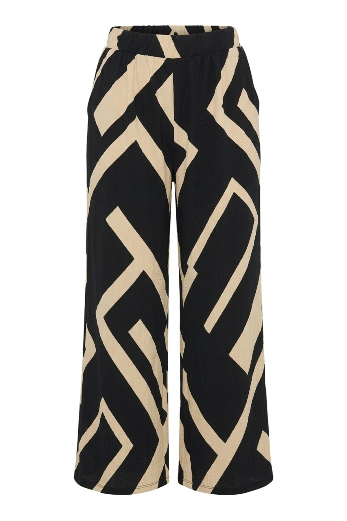 Stil Diva  Büyük Beden Beli Lastikli Bol Paça Cepli Pantolon 310141 - Görsel 6