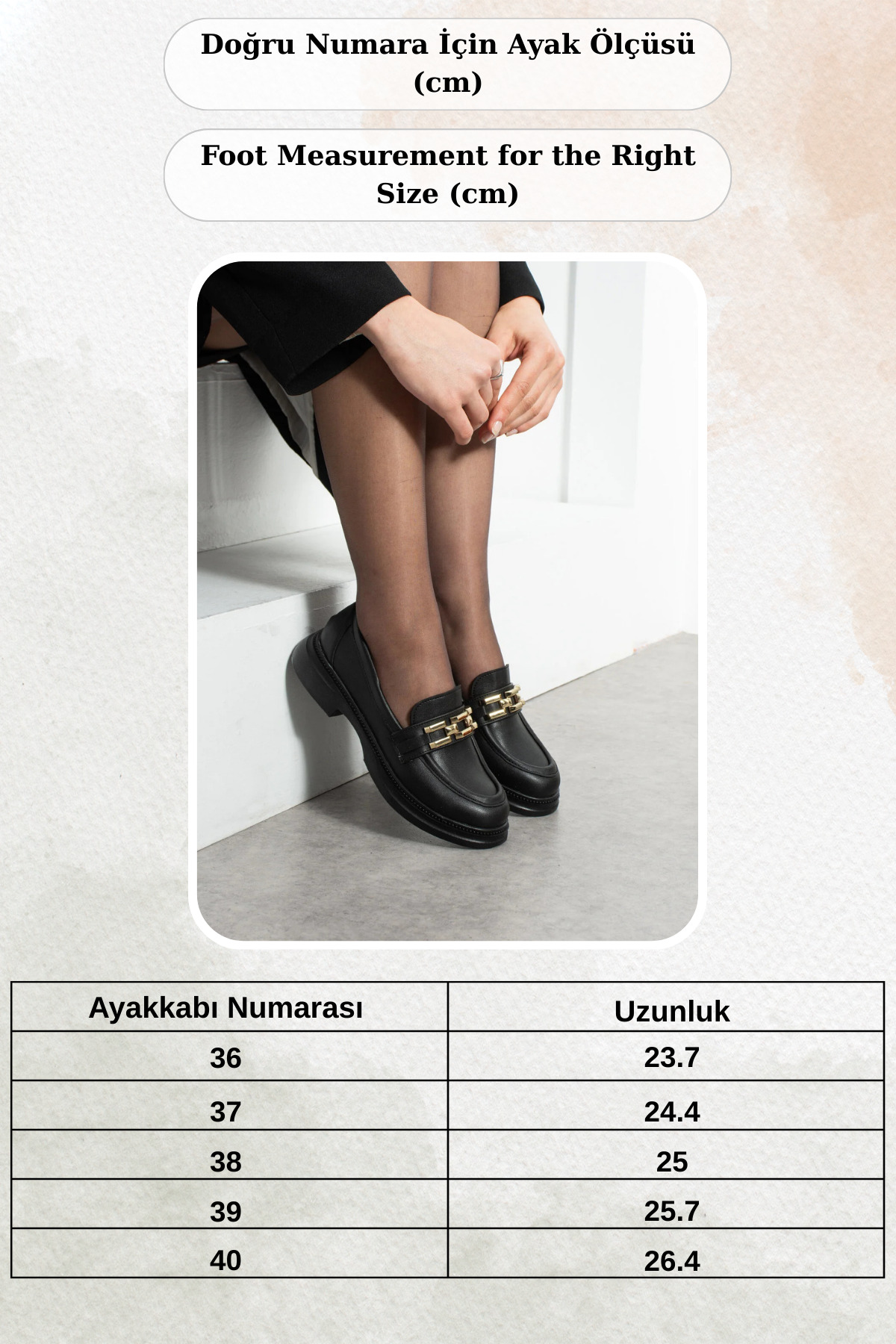 Hepici Kadın Siyah Cilt Zincir Detaylı Klasik Makosen Loafer Ayakkabı Günlük & Ofis Şıklığı görsel 4
