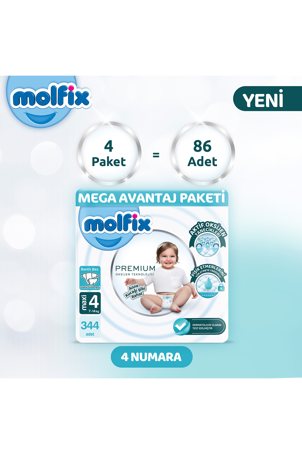 Molfix Premium Mega Avantaj Paketi 4 Beden 344 aAdet fotoğrafı 2 (önizleme)