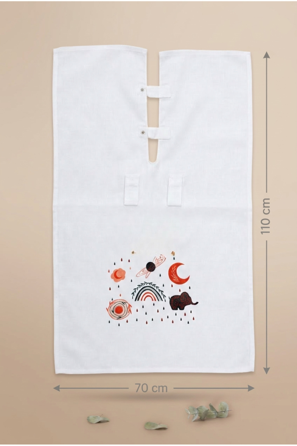 bebeqon %100 Müslin Bebek Puset Örtüsü Bohem Desenli Beyaz 70x110 cm fotoğrafı 6 (önizleme)