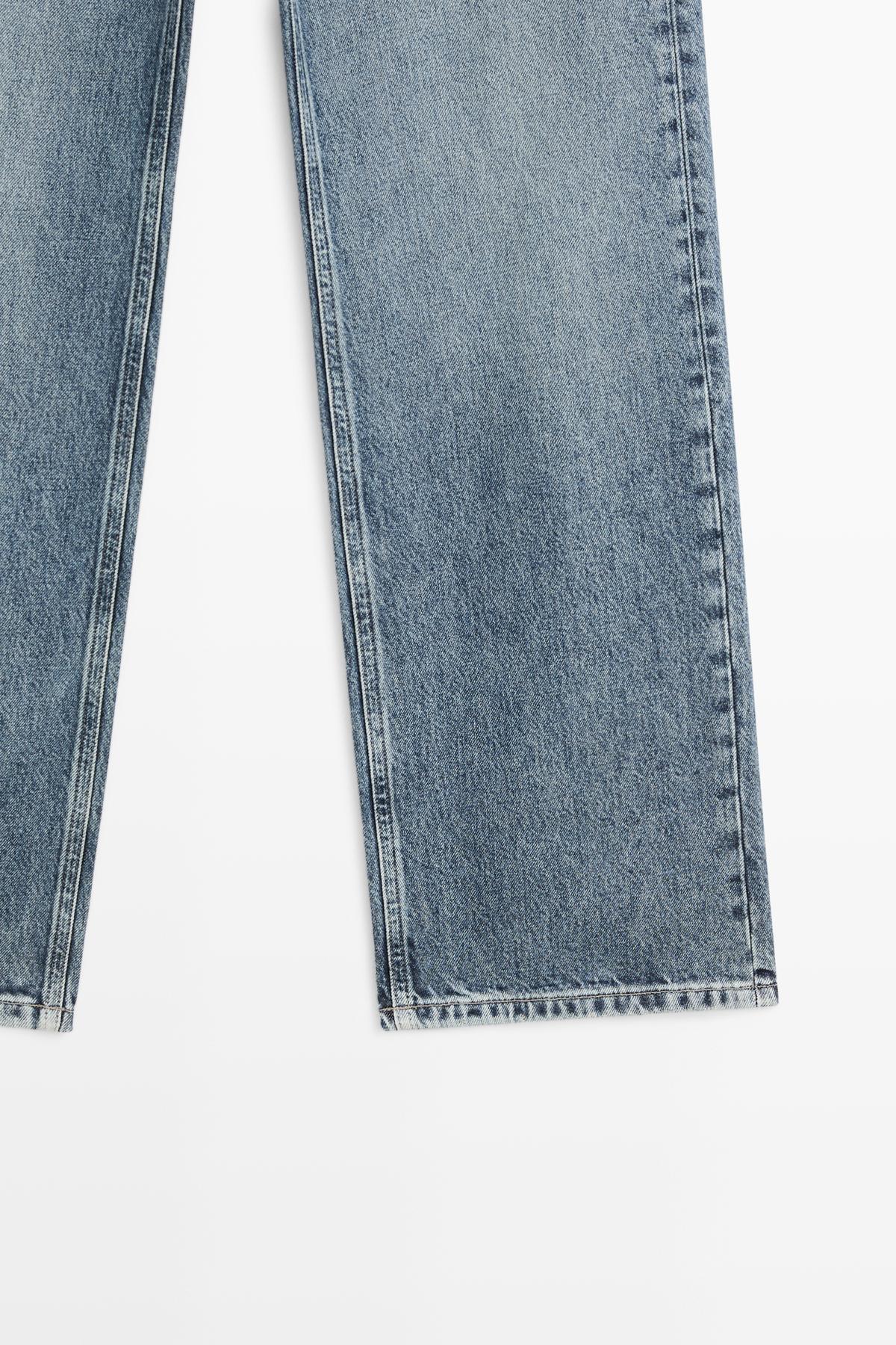 Massimo Dutti  Orta bel geniş paça jean - Görsel 7