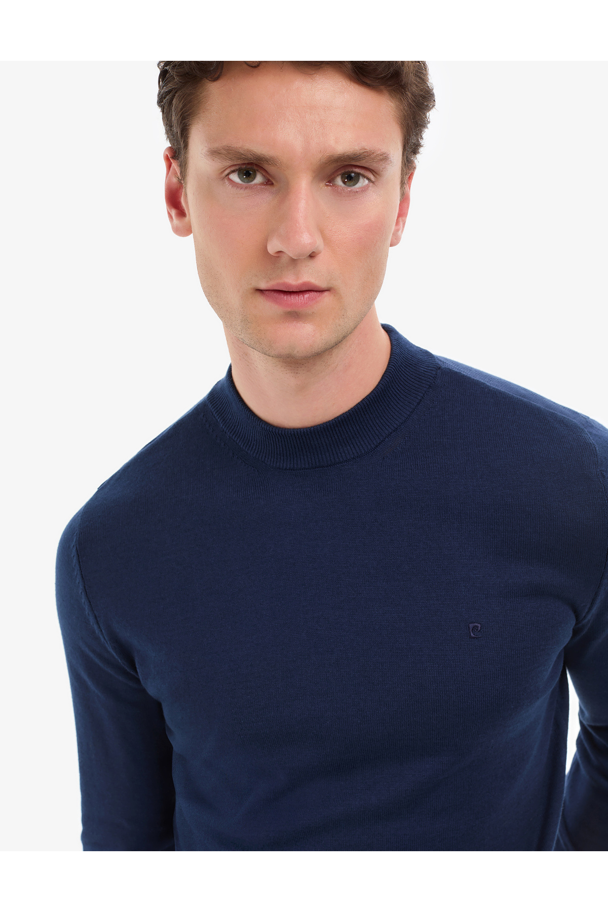 Pierre Cardin  Açık Lacivert Slim Fit Çeyrek Yaka Basic Triko Kazak 50314188-VR059 - Görsel 3