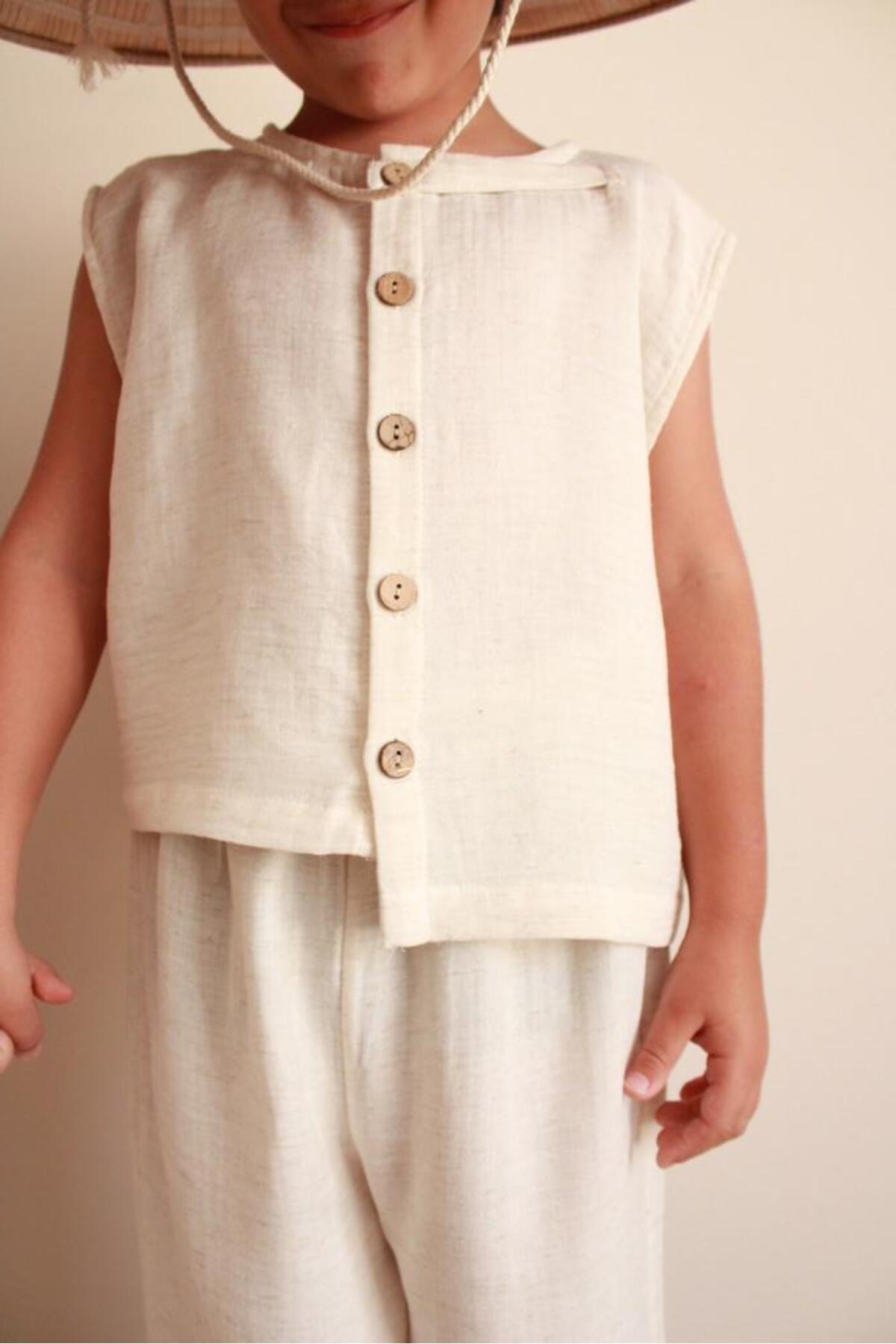 Oh La La Koala For Little Ones Asimetrik Yelekli Keten Alt Üst Takım fotoğrafı 7 (önizleme)