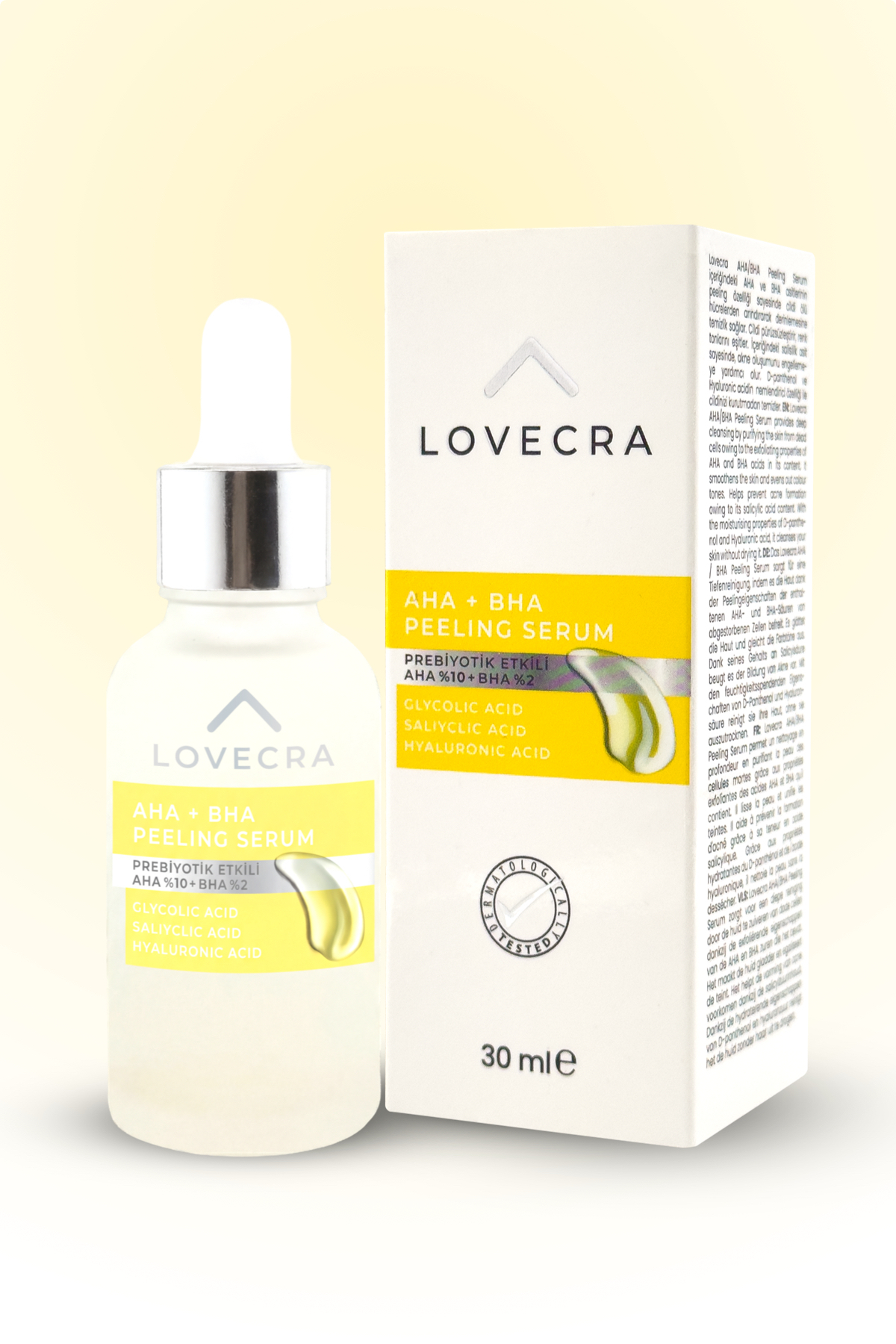 AHA/BHA Peeling Serum Glycolic Acid Salicylic Acid Hyaluronic Acid Derin Cilt Bakım Serumu 30 ml — CİLT-AHBHA — تصویر 6 از 6