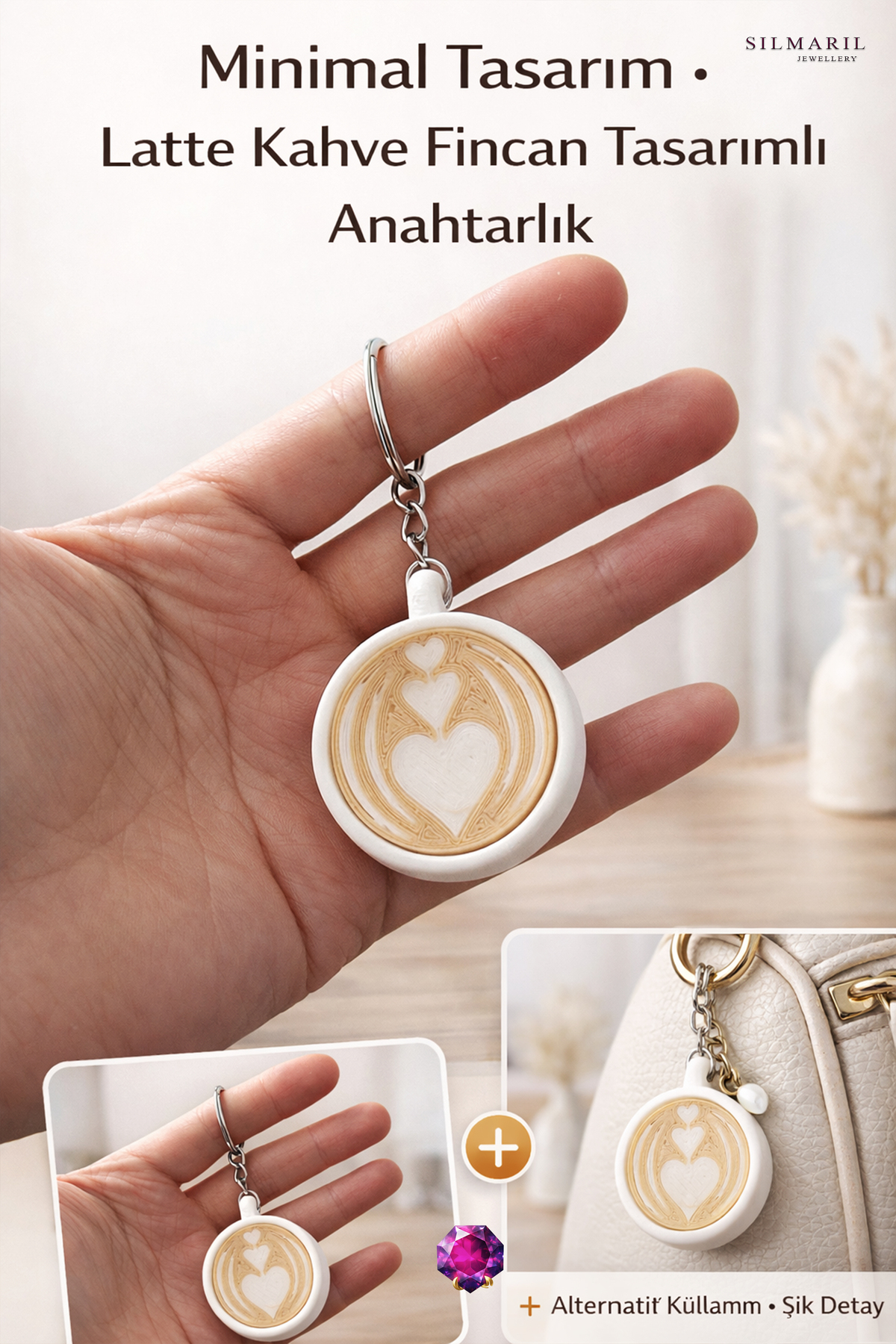 Kahve Latte Click Anahtarlık – Blue Switch Fidget Stres Anahtarlık | Sevimli Hediyelik & Çanta Süsü — Silmaril Store — Anahtarlık (8)