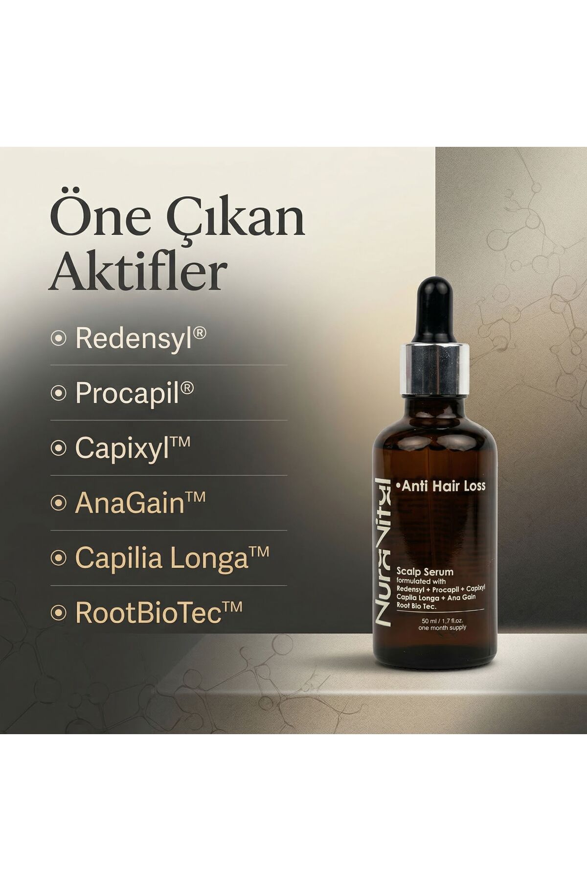 Saç Dökülme Karşıtı Scalp Serum 50 ml | Saç Kökü Güçlendirici Bakım Serumu — NV-SS-01-50 — تصویر 3 از 8
