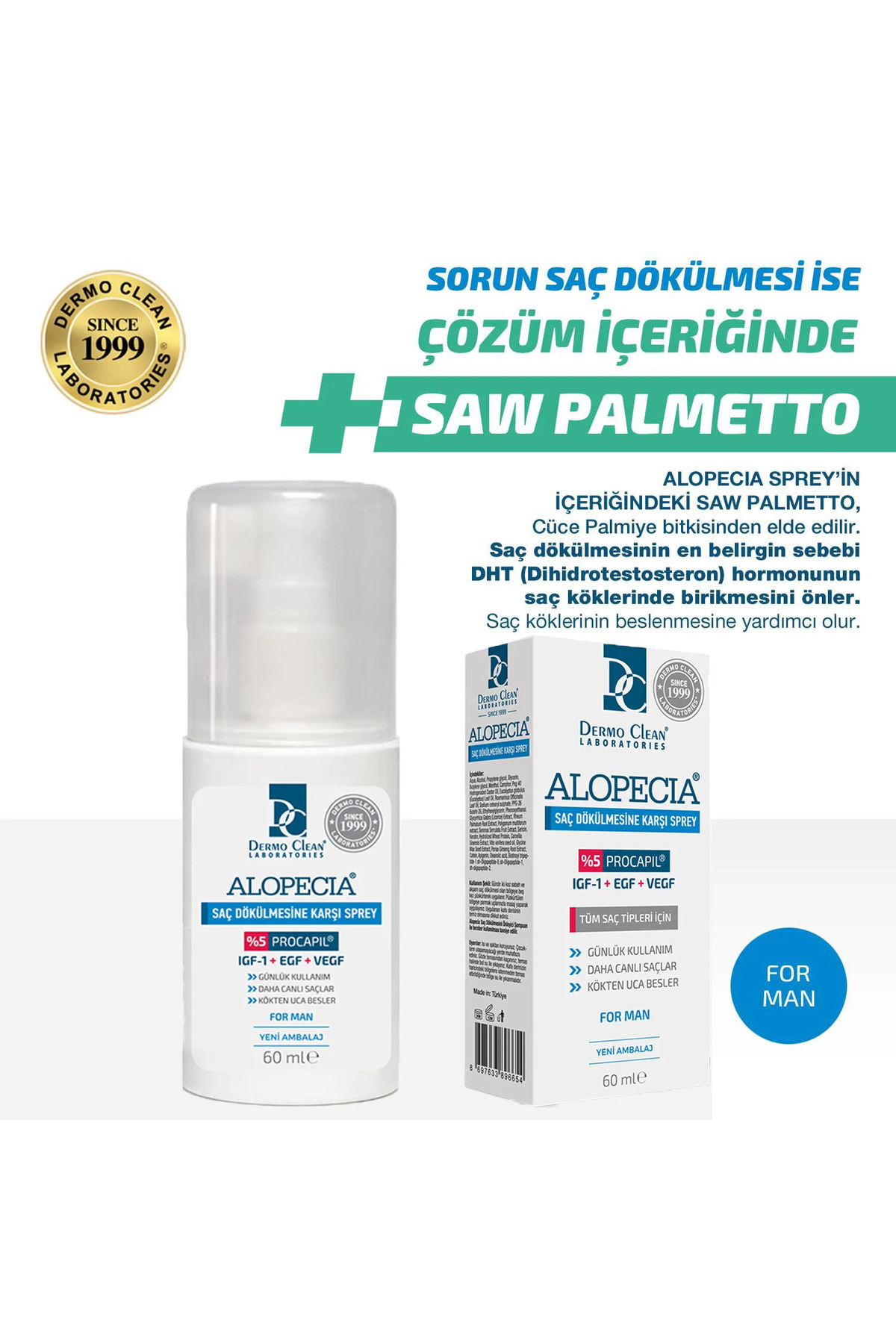Procapil Ve Igf Içerikli Saç Dökülmesine Karşı Erkek Saç Spreyi(serum) 60 Ml — 1010 — تصویر 5 از 6