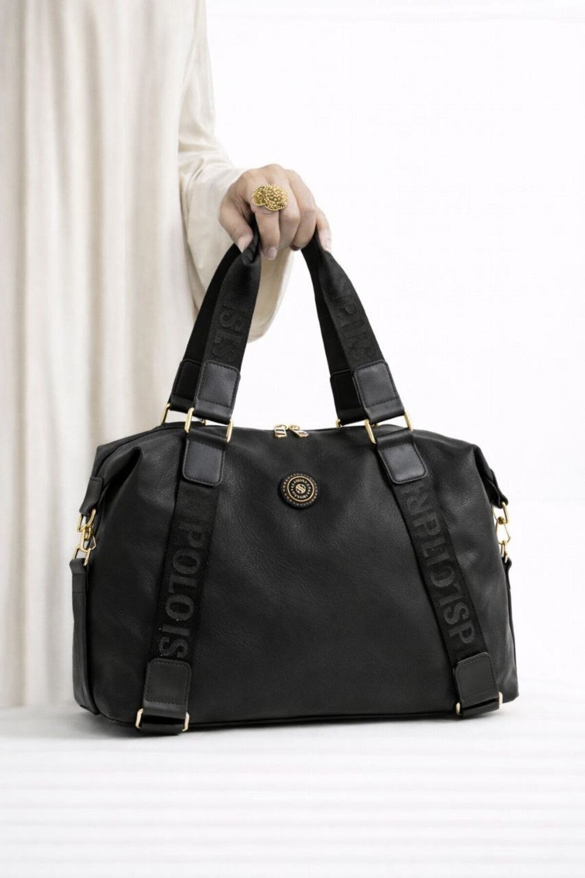 Women's BLACK Multi-Eye Adjustable Crossbody Hand and Shoulder Bag