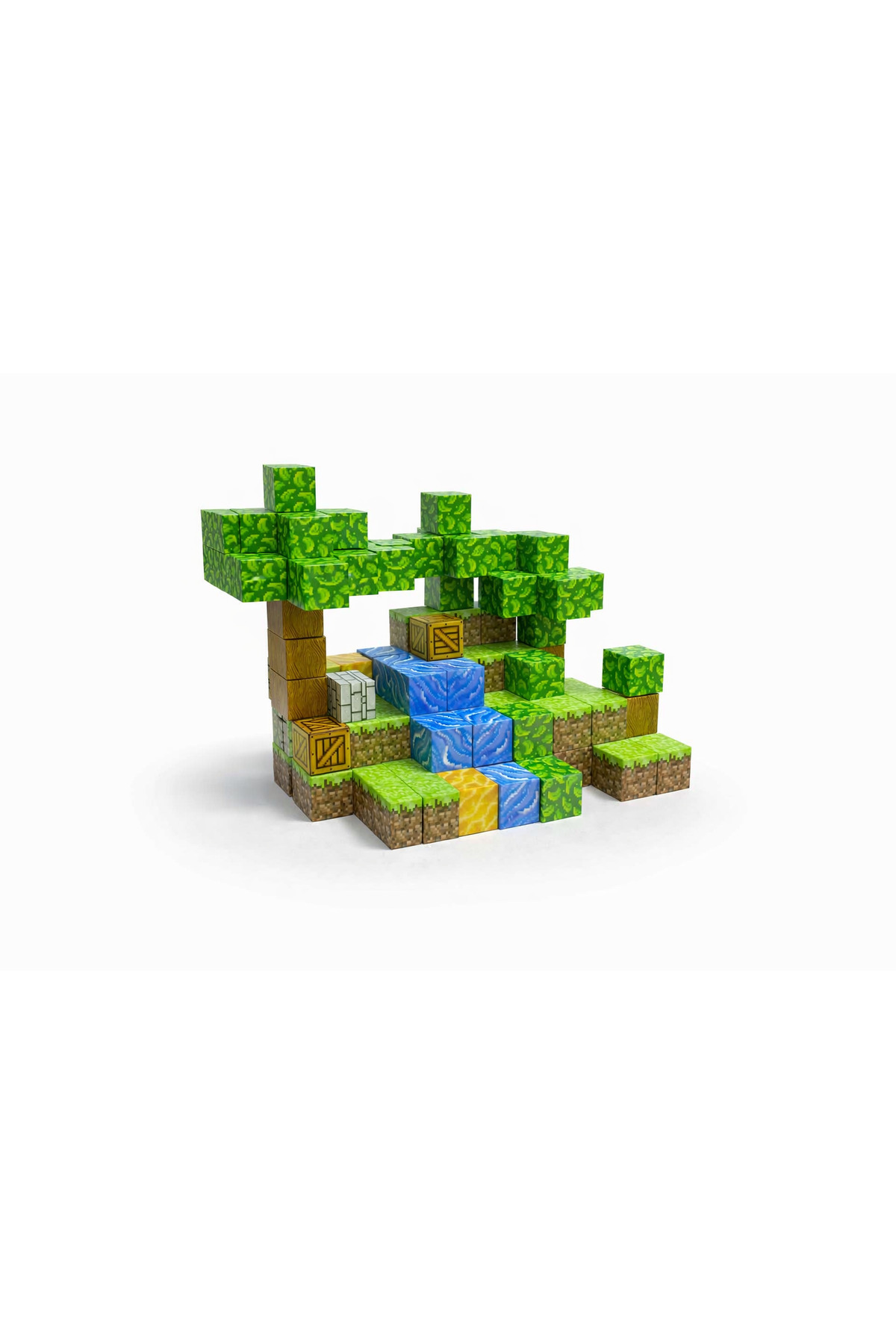minelox T003 Garden 3D 100 Adet Mine Craft Manyetik Küp Yapı Blokları Oyuncak Seti fotoğrafı 2 (önizleme)