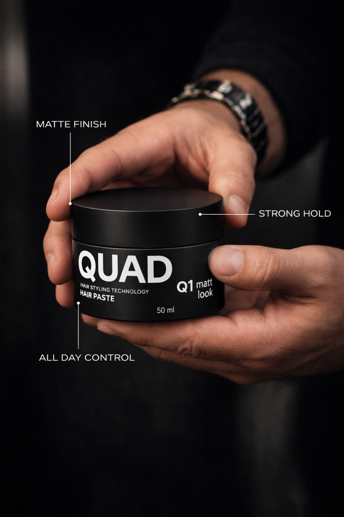 Q1S Mat Saç Pastası ve Mucizevi Tarak Uniseks 50 ml — Q1S-50ML — تصویر 6 از 8