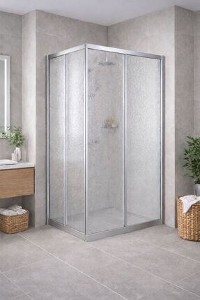 DOCCİA BELLA BANYO Pleksi Mika Duşakabin Parlak Alüminyum Profilli Hafif Daya...