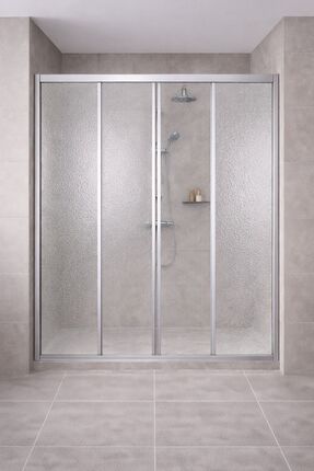DOCCİA BELLA BANYO 2 Duvar Arası Pleksi Mika Duşakabin Parlak Alüminyum Profi...