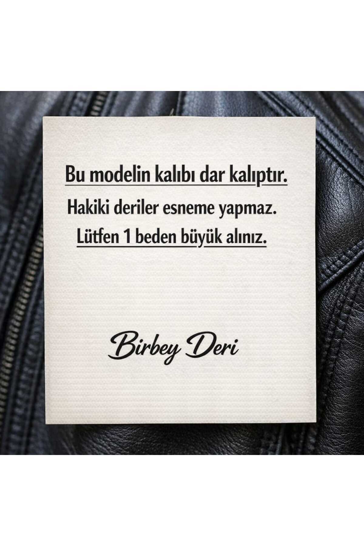 MODA  Erkek Kahverengi Yakası Kürklü Fermuarlı İçi Astarlı Hakiki Deri Mont Ceket - Görsel 5