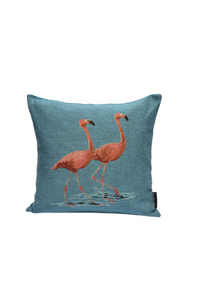 FAİRYTALE Flamingo Desenli Kare Yastık, Mavi