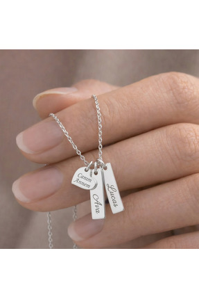 Soleildor 925 ayar Orijinal Gümüş Kişiye Özel Anne Çocuk Sevgili Eşe Özel İsi...
