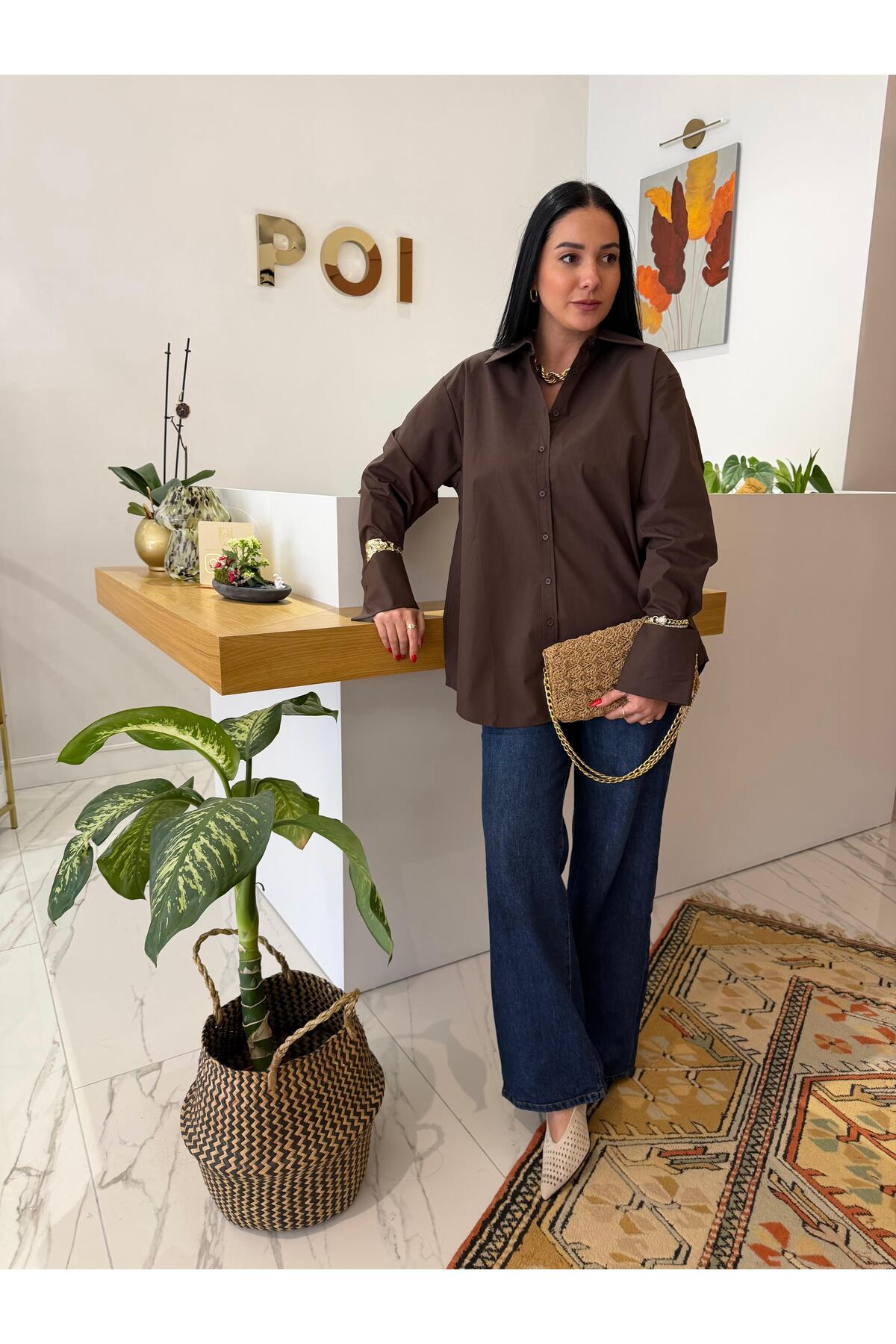 پیراهن دوبل کاف با جزییات POPLIN 2