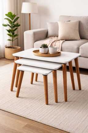 Gofrette Zigon Sehpa 3'LÜ MDF çalışma masası