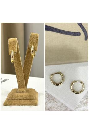KOALA COMPANY ÇELİK ÜSTÜ ALTIN KAPLAMA GOLD RENK ALTIN MODELİ TAŞLI KÜPE 12 M...