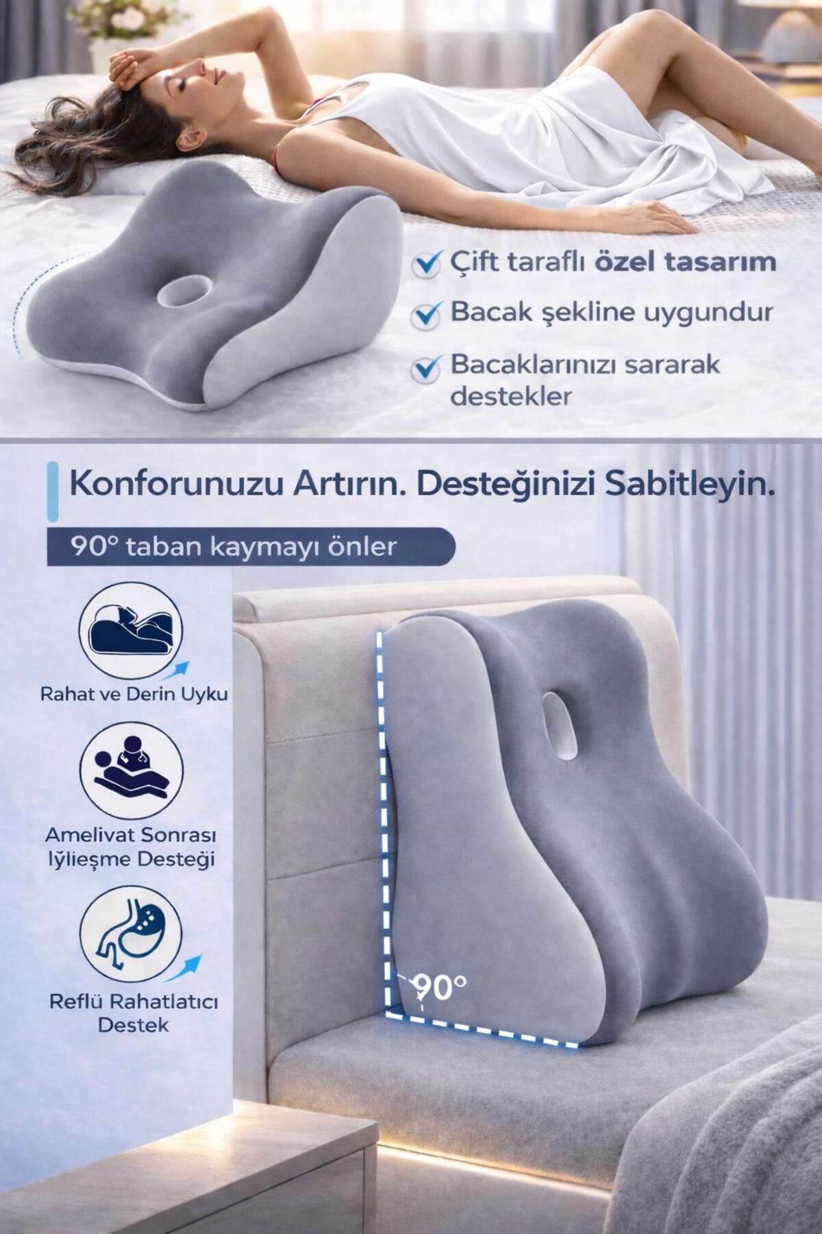 VISCORA Premium Çok Amaçlı Ortopedik Destek Yastığı – Hamileler ve Çiftler İçin Kalça ve Bel Destek Minderi fotoğrafı 6 (önizleme)