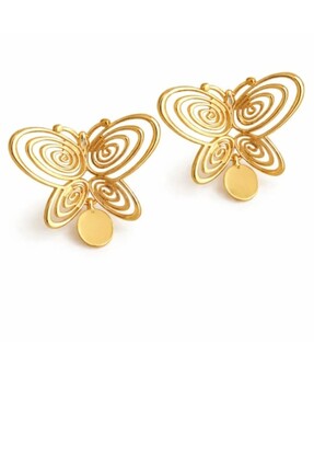 KOALA COMPANY MASUMİYET DİZİSİ KÜPESİ ÇELİK ÜSTÜ ALTIN KAPLAMA 2 CM KARARMAZ ...