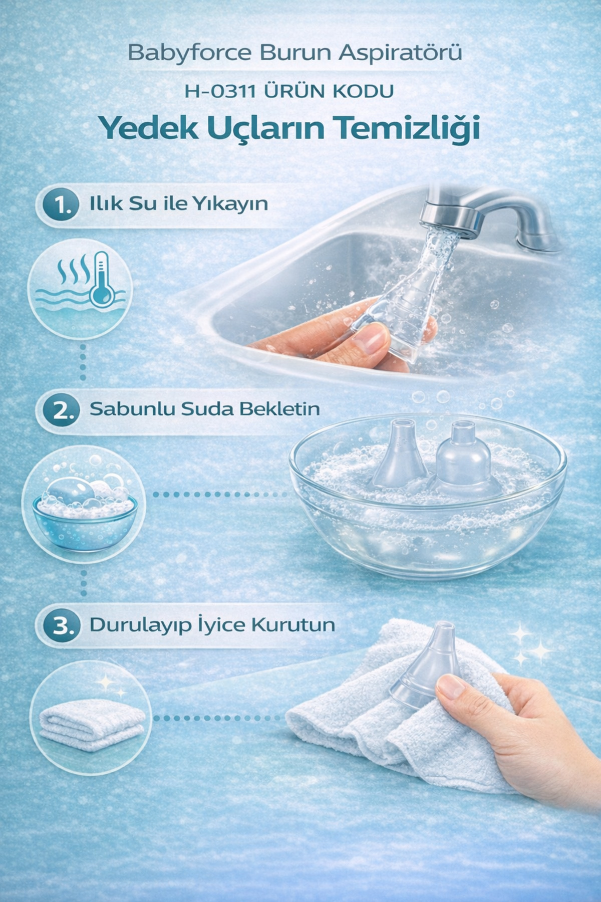 Baby Force BR-8820 Uyumlu 2’li Yedek Silikon Başlık fotoğrafı 2 (önizleme)