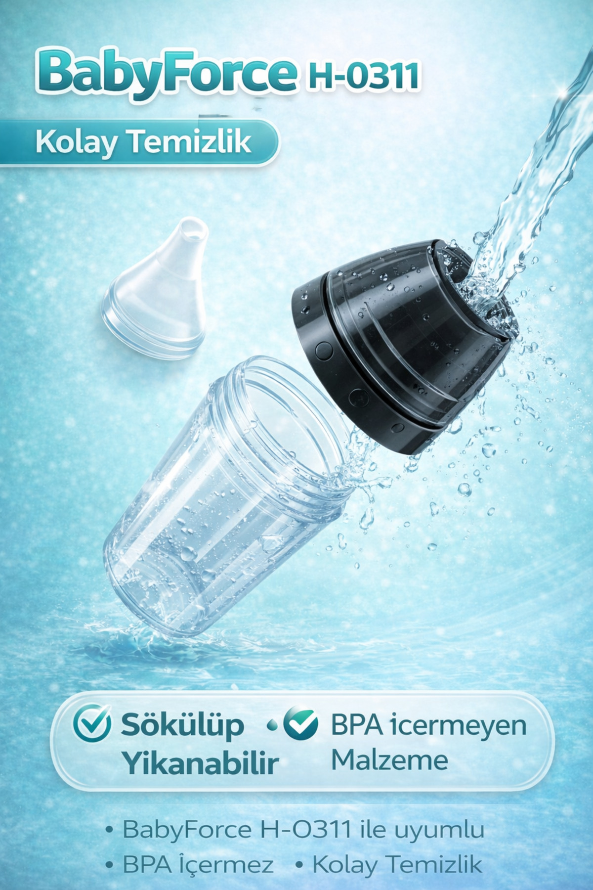 Baby Force BR-8820 Burun Aspiratörü Yedek Dolum Kabı (Hazne) fotoğrafı 2 (önizleme)