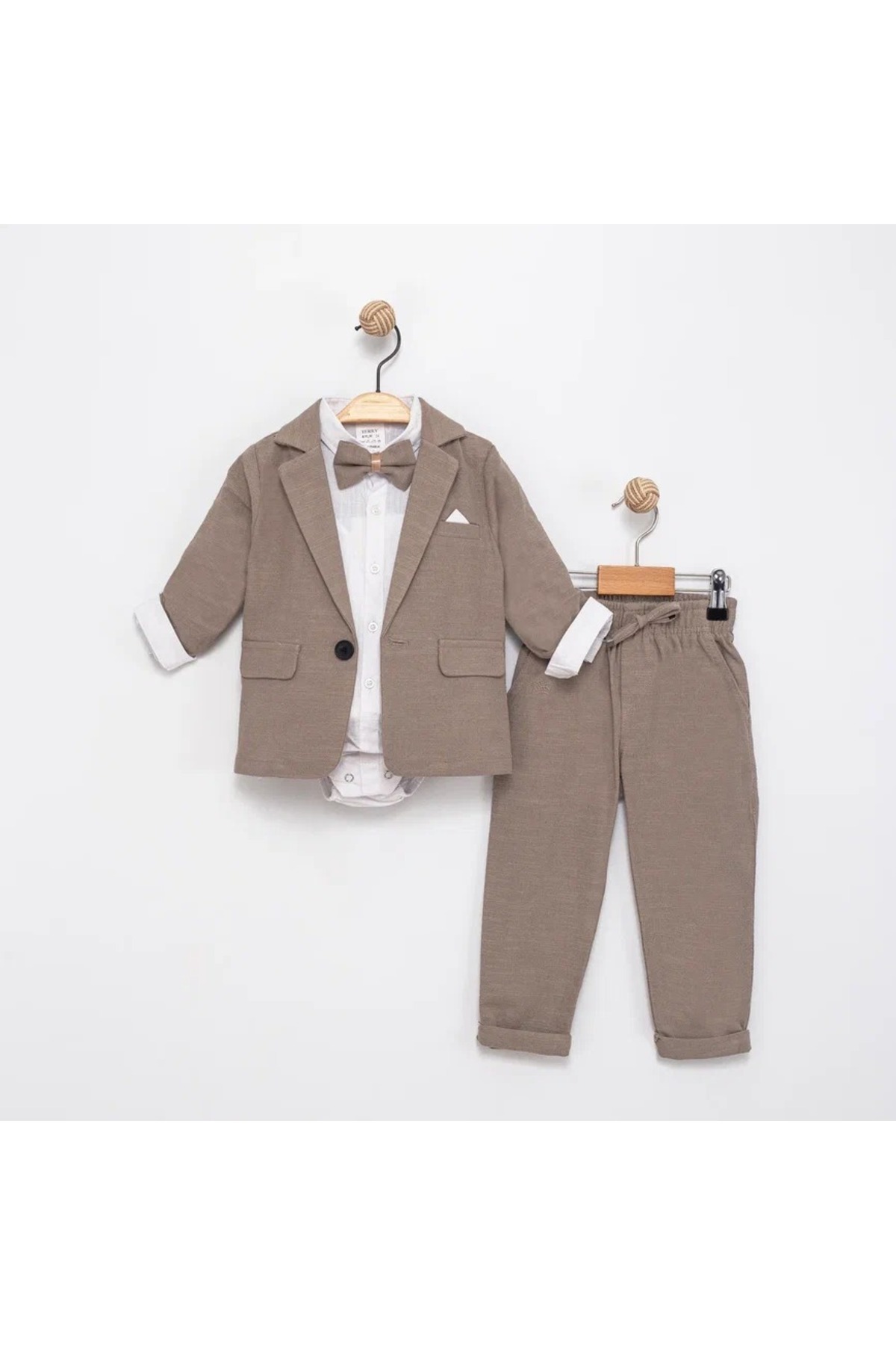 Momivi Kids Erkek Bebek&Çocuk Papyonlu ve Gömlekli 4'lü Bebek Mevlüt ve Bayram Seti fotoğrafı 3 (önizleme)