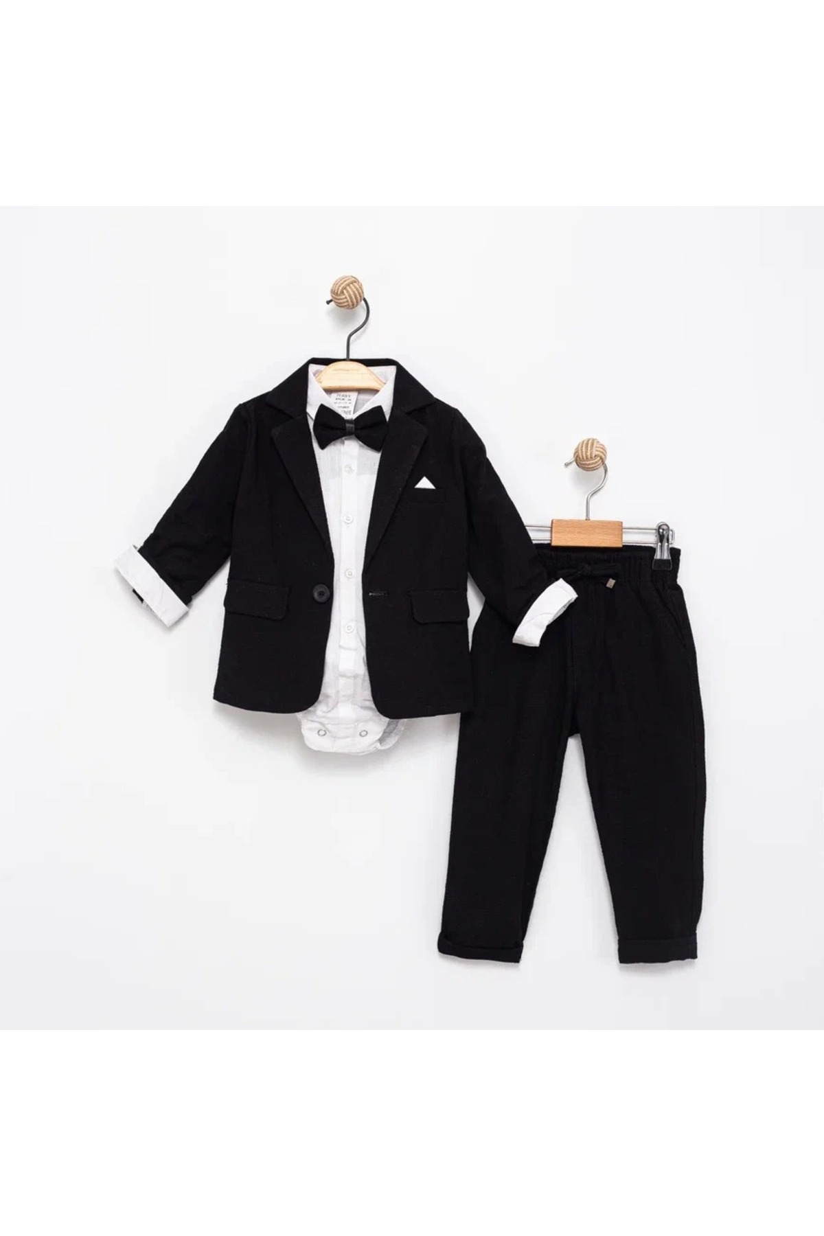 Momivi Kids Erkek Bebek&Çocuk Papyonlu ve Gömlekli 4'lü Bebek Mevlüt ve Bayram Seti fotoğrafı 3 (önizleme)