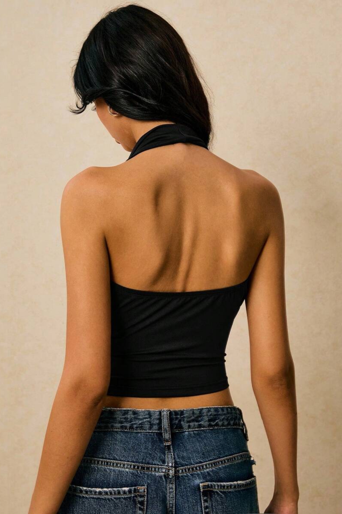 JE-TU  Degaje Yaka Aksesuar Detaylı Crop Bluz JT9386 - Görsel 5