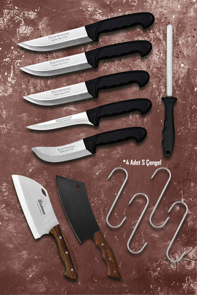 Sürmene Bıçakçı Hacı Ahmet Sürmene Çok Amaçlı Kapsamlı 12 Parça Kasap Kurban ...