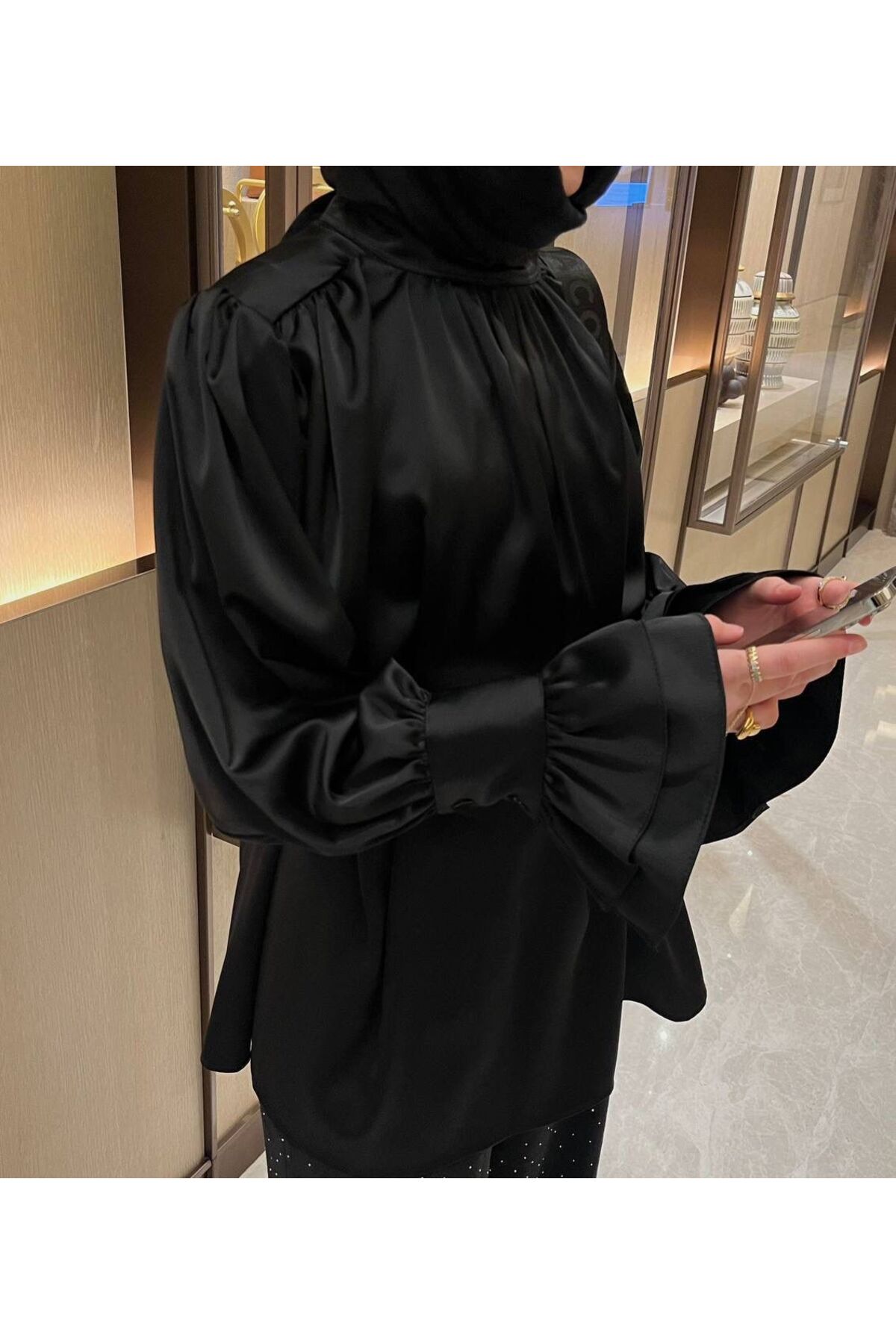 MEECY  Kuşaklı Tesettür Gömlek - Görsel 2