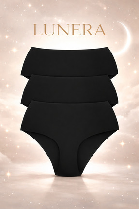 lunera Kadın Yüksek Bel Dikişsiz Lazer Kesim Külot -- 3’lü Set İz Yapmaz