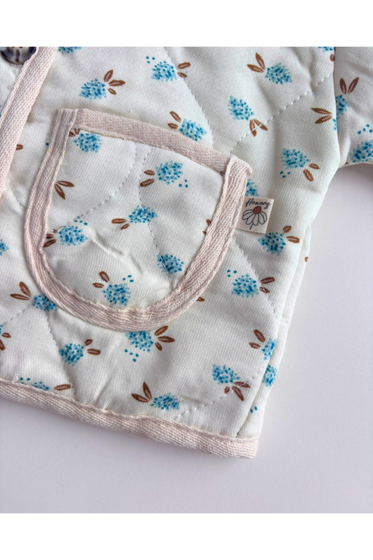 TinyAlp Tasarım Desenli Kız Bebek Mevsimik Kapitone Ceket fotoğrafı 5 (önizleme)