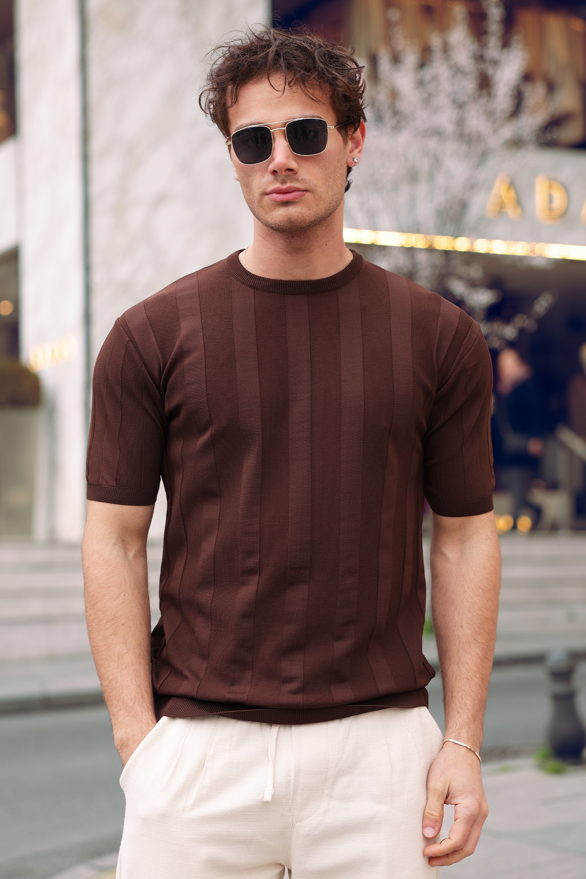 aziso  Erkek Bisiklet Yaka T-Shirt - Görsel 5