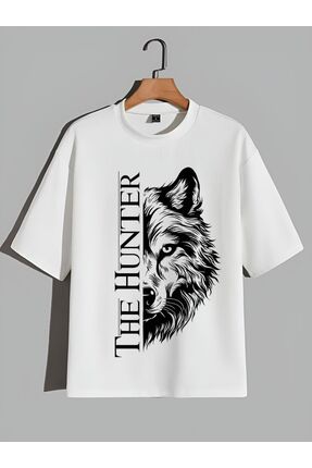 Yakor Hunter Kurt Baskılı%100 Organik Pamuklu Kalın Dokulu Oversize Bisiklet ...