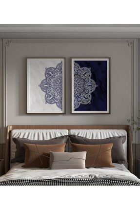 Meröka Sonsuz Harmoni Şık Modern Premium Mandala Tablo Seti 2'li Duvar Dekoru...