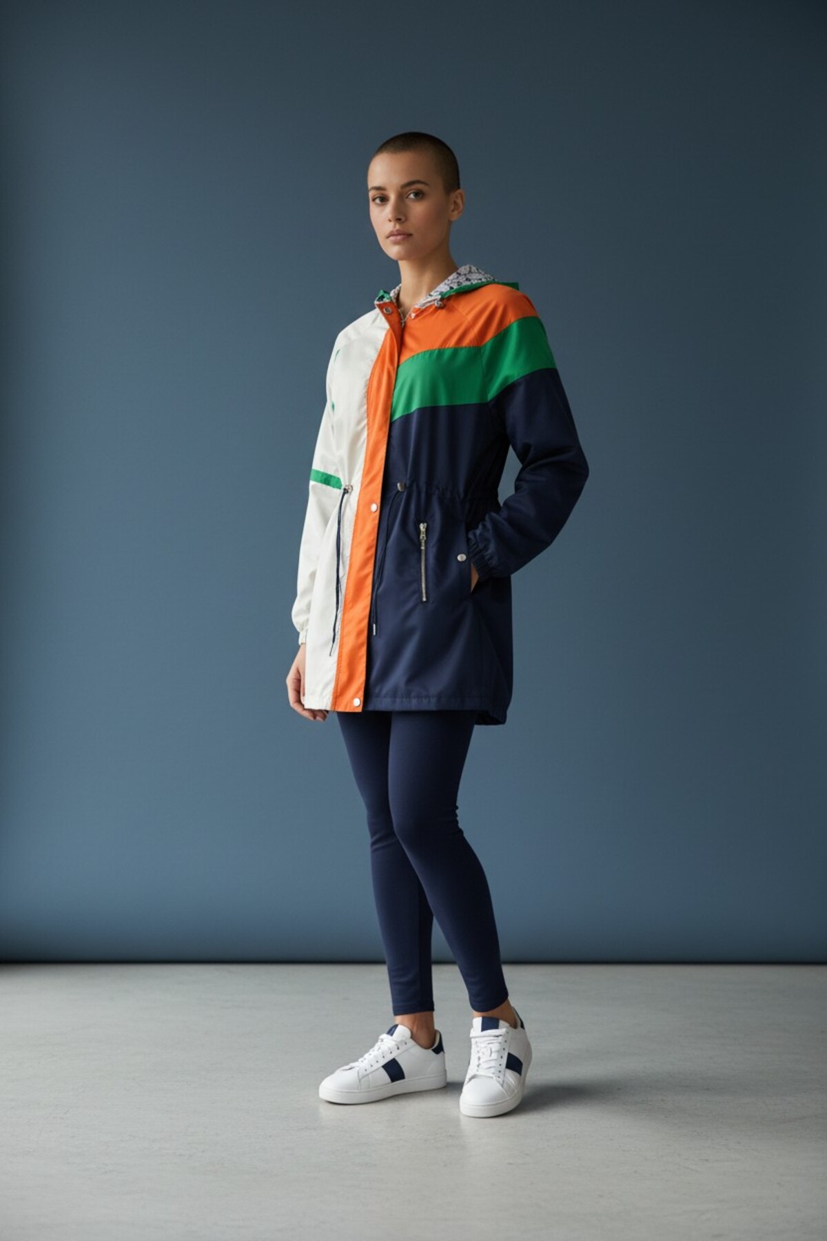 SEMİZ GİYİM  Çok Renkli Belden Ayarlanabilir Kapüşonlu Yağmurluk