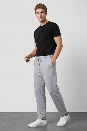 goreels Erkek Pamuklu Baggy Fit Rahat Kesim Beli Bağcıklı Yan Cepli Stoperli ...