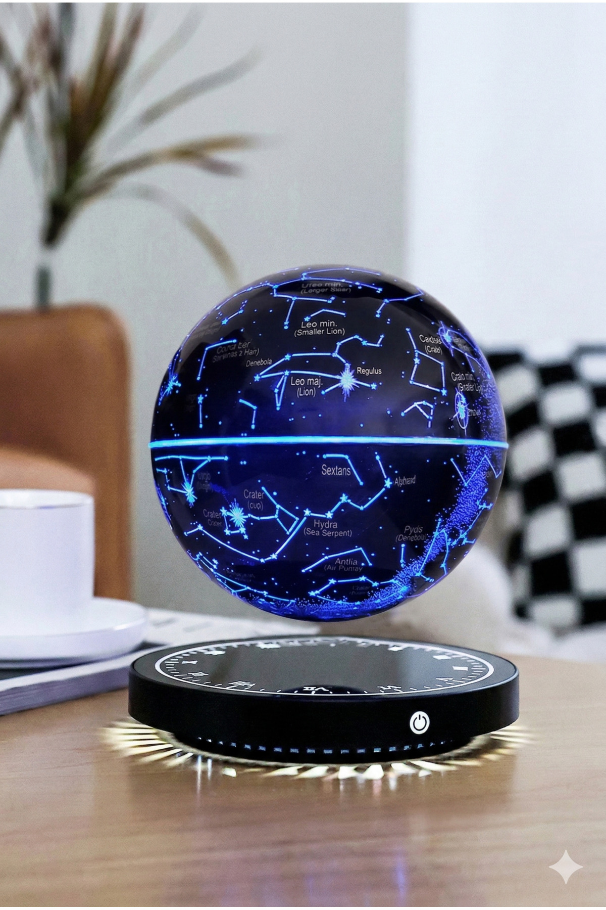 Manyetik Havada Duran Dünya Küresi - Işıklı Floating Globe Dekoratif Ofis Hediyesi Gece Lambası