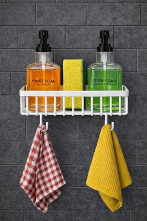 Cherie Home İkili Cam Sıvı Sabunluk Seti Tezgah Üstü Yapışkanlı Standlı Düzen...