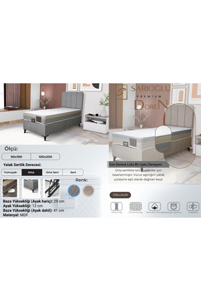 SARIOĞLU MOBİLYA Sarıoğlu Doren Ortopedik Baza Seti Herkül Yaylı Sandıklı Rob...
