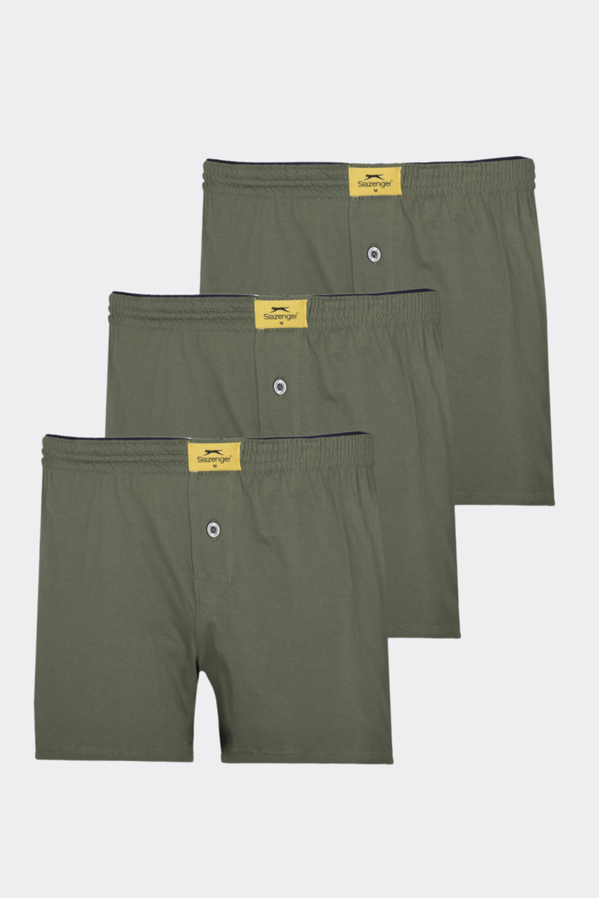 شلوارک بوکسور مردانه خاکی رنگ HE، سه تکه اسلازنگر باکسر Slazenger