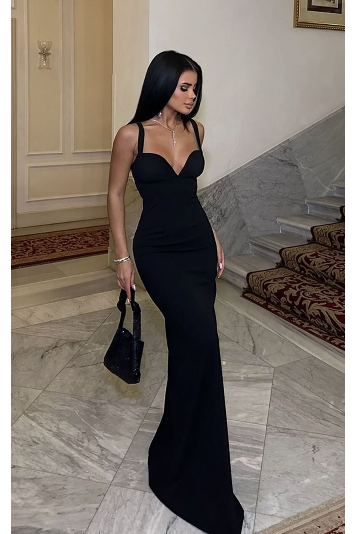 Eyyo  siyah askılı elbise