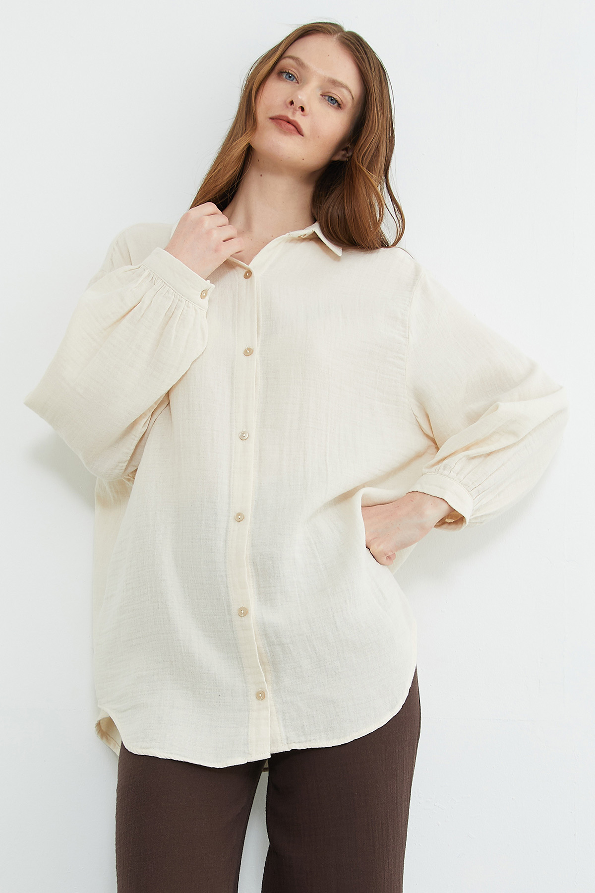 Fullamoda  Basic Oversize Gömlek - Görsel 6